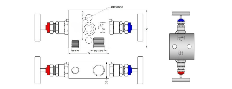 Pipe Gauge 90° Syphon Main View